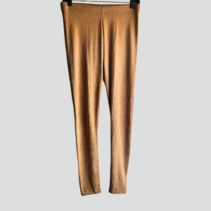 FAUX SUEDE LEGGINS - CAMEL